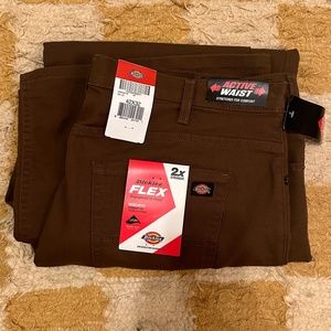 Dickie Regular Fit Flex Duck Pants in Brown - Men's size 42 x 32